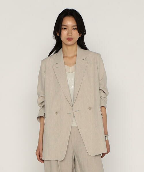 COMME CA PLATINUM / コムサ・プラチナ その他アウター | リネンストレッチ平織り ダブルブレストジャケット | 詳細10