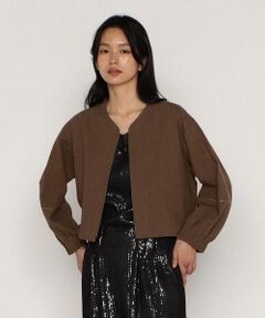 COMME CA PLATINUM / コムサ・プラチナ ブルゾン | リネンストレッチ平織り ブルゾン