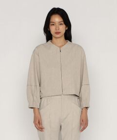 COMME CA PLATINUM / コムサ・プラチナ ブルゾン | リネンストレッチ平織り ブルゾン