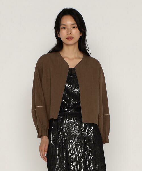 COMME CA PLATINUM / コムサ・プラチナ ブルゾン | リネンストレッチ平織り ブルゾン | 詳細3