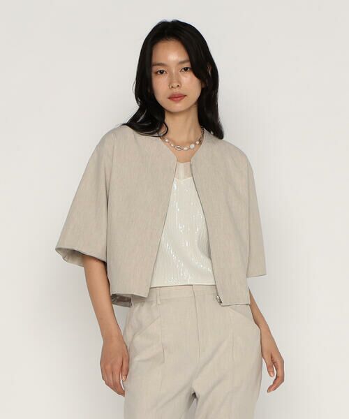 COMME CA PLATINUM / コムサ・プラチナ ブルゾン | リネンストレッチ平織り ブルゾン | 詳細8