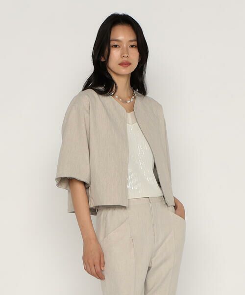 COMME CA PLATINUM / コムサ・プラチナ ブルゾン | リネンストレッチ平織り ブルゾン | 詳細9