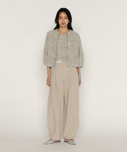 COMME CA PLATINUM / コムサ・プラチナ カーディガン・ボレロ | ファンシーループジャージー クルーネックカーディガン | 詳細1