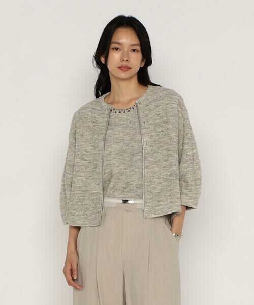 COMME CA PLATINUM / コムサ・プラチナ カーディガン・ボレロ | ファンシーループジャージー クルーネックカーディガン | 詳細5