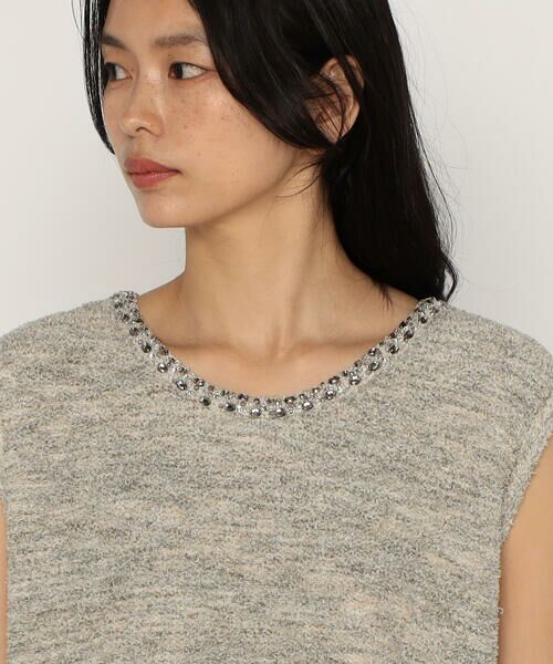 COMME CA PLATINUM / コムサ・プラチナ タンクトップ | ファンシーループジャージー ビジュー付きタンクトップ | 詳細12