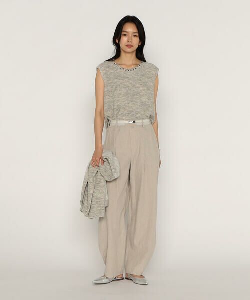 COMME CA PLATINUM / コムサ・プラチナ タンクトップ | ファンシーループジャージー ビジュー付きタンクトップ | 詳細2