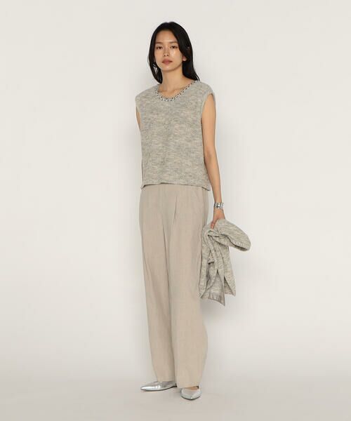 COMME CA PLATINUM / コムサ・プラチナ タンクトップ | ファンシーループジャージー ビジュー付きタンクトップ | 詳細5