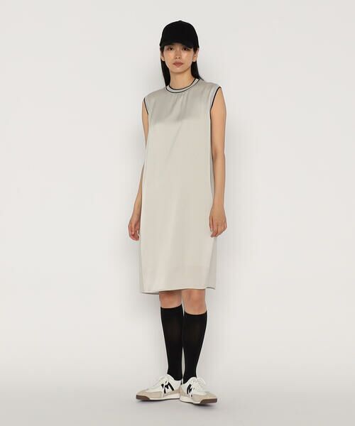 COMME CA PLATINUM / コムサ・プラチナ ロング・マキシ丈ワンピース | トリアセテート/キュプラ サテンジョーゼット ドレス | 詳細3