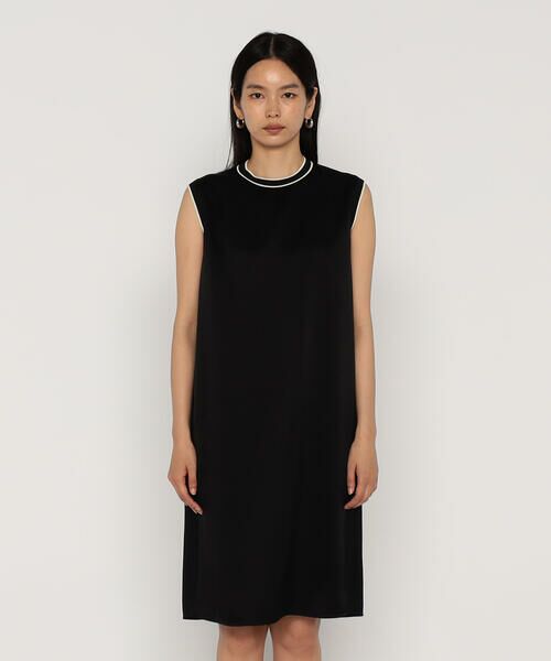 COMME CA PLATINUM / コムサ・プラチナ ロング・マキシ丈ワンピース | トリアセテート/キュプラ サテンジョーゼット ドレス | 詳細8