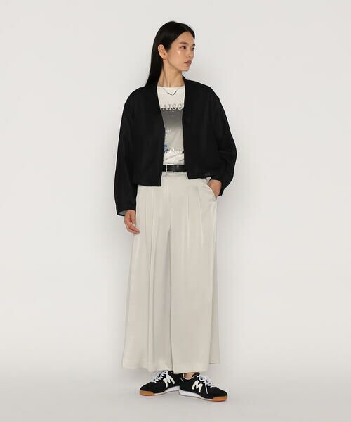 COMME CA PLATINUM / コムサ・プラチナ その他パンツ | トリアセテート/キュプラサテンジョーゼット ワイドパンツ | 詳細2