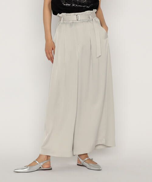 COMME CA PLATINUM / コムサ・プラチナ その他パンツ | トリアセテート/キュプラサテンジョーゼット ワイドパンツ | 詳細4