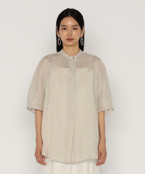 COMME CA PLATINUM / コムサ・プラチナ シャツ・ブラウス | リネンシルクシフォン シャツ | 詳細3