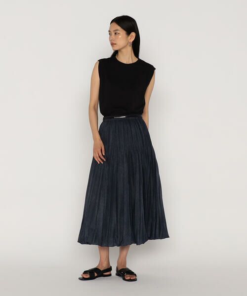 COMME CA PLATINUM / コムサ・プラチナ ロング・マキシ丈スカート | オーガンジートリコットデニムプリント | 詳細2