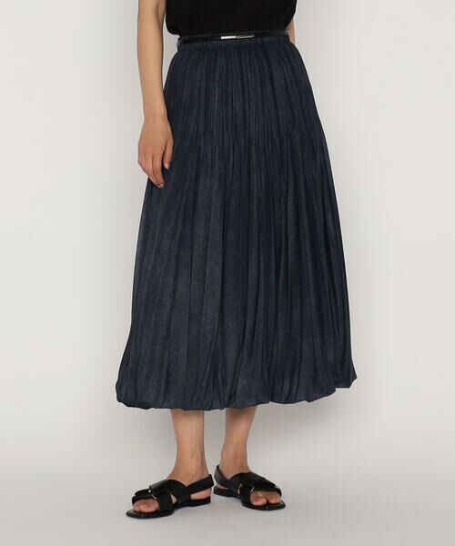 COMME CA PLATINUM / コムサ・プラチナ ロング・マキシ丈スカート | オーガンジートリコットデニムプリント | 詳細3