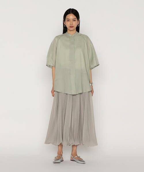 COMME CA PLATINUM / コムサ・プラチナ ロング・マキシ丈スカート | オーガンジートリコットデニムプリント | 詳細5