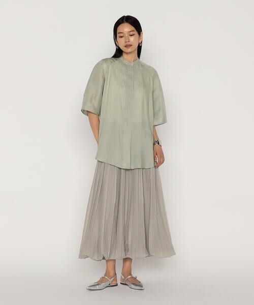 COMME CA PLATINUM / コムサ・プラチナ ロング・マキシ丈スカート | オーガンジートリコットデニムプリント | 詳細6