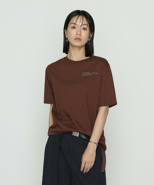 COMME CA PLATINUM / コムサ・プラチナ Tシャツ | ベーシック天竺 Tシャツ(14:ブラウン)