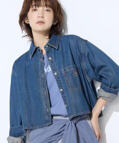 COMME CA PLATINUM / コムサ・プラチナ シャツ・ブラウス | 7.5ozデニム クロップドシャツ