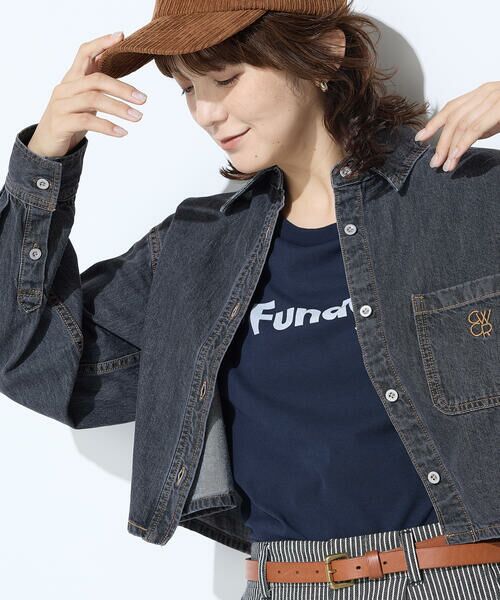 COMME CA PLATINUM / コムサ・プラチナ シャツ・ブラウス | 7.5ozデニム クロップドシャツ | 詳細8