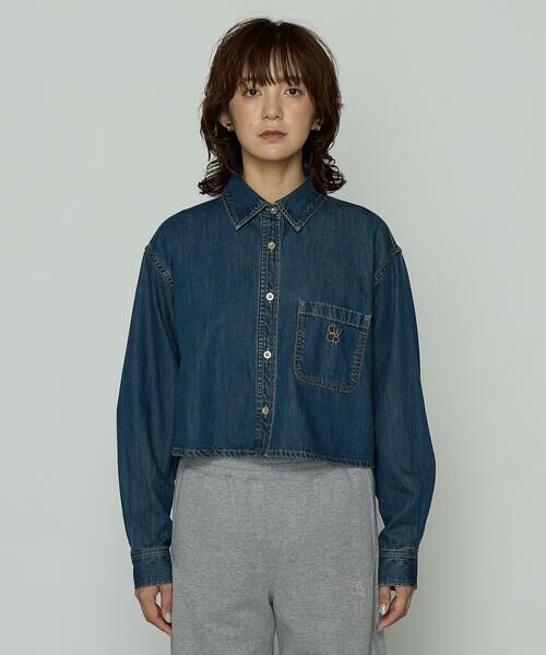 COMME CA PLATINUM / コムサ・プラチナ シャツ・ブラウス | 7.5ozデニム クロップドシャツ | 詳細14