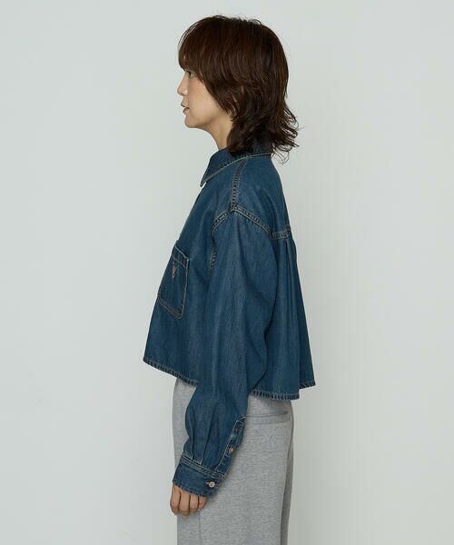 COMME CA PLATINUM / コムサ・プラチナ シャツ・ブラウス | 7.5ozデニム クロップドシャツ | 詳細15