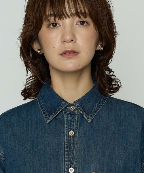 COMME CA PLATINUM / コムサ・プラチナ シャツ・ブラウス | 7.5ozデニム クロップドシャツ | 詳細17