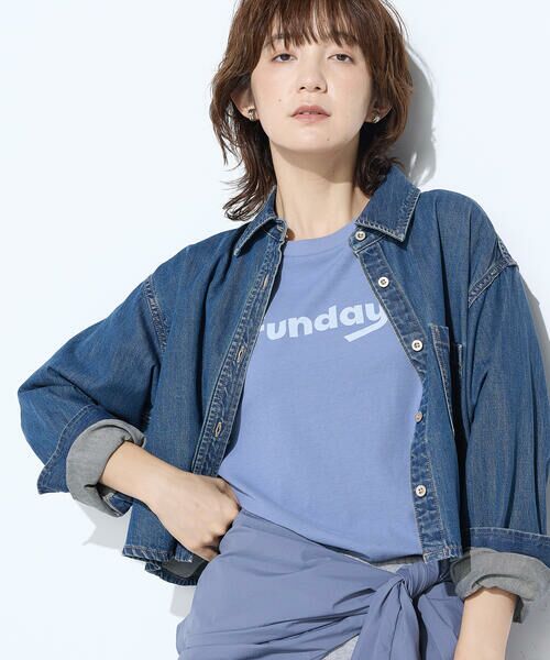 COMME CA PLATINUM / コムサ・プラチナ シャツ・ブラウス | 7.5ozデニム クロップドシャツ | 詳細23