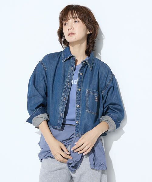 COMME CA PLATINUM / コムサ・プラチナ シャツ・ブラウス | 7.5ozデニム クロップドシャツ | 詳細24