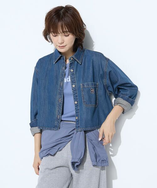 COMME CA PLATINUM / コムサ・プラチナ シャツ・ブラウス | 7.5ozデニム クロップドシャツ | 詳細25