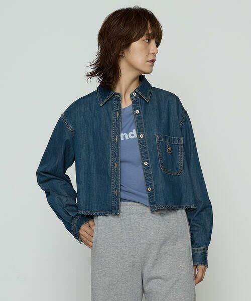 COMME CA PLATINUM / コムサ・プラチナ シャツ・ブラウス | 7.5ozデニム クロップドシャツ | 詳細11