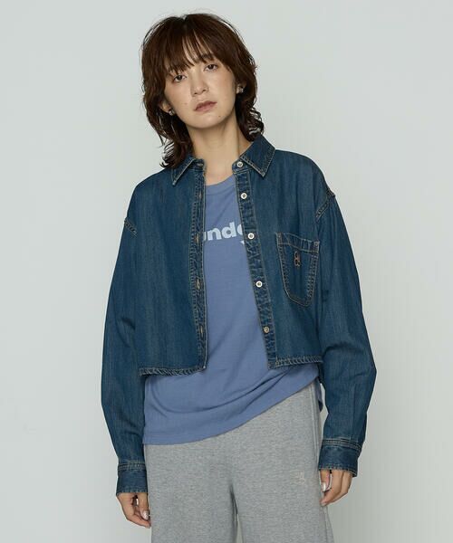 COMME CA PLATINUM / コムサ・プラチナ シャツ・ブラウス | 7.5ozデニム クロップドシャツ | 詳細12