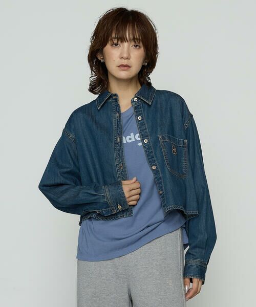 COMME CA PLATINUM / コムサ・プラチナ シャツ・ブラウス | 7.5ozデニム クロップドシャツ | 詳細13