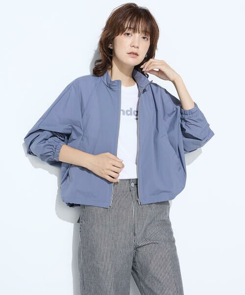 COMME CA PLATINUM / コムサ・プラチナ ブルゾン | ドライナイロンストレッチタフタ ブルゾン(22:グレイッシュブルー)