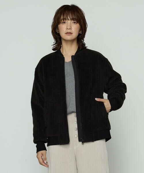 COMME CA PLATINUM / コムサ・プラチナ ブルゾン | WOOL BREND ボア ブルゾン | 詳細4
