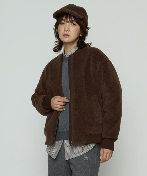 COMME CA PLATINUM / コムサ・プラチナ ブルゾン | WOOL BREND ボア ブルゾン | 詳細15