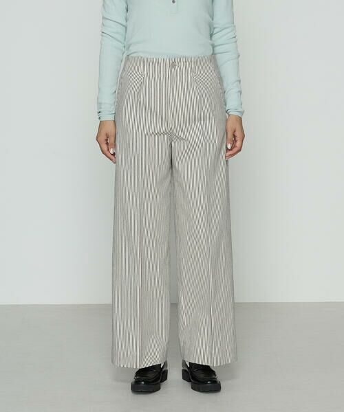 COMME CA PLATINUM / コムサ・プラチナ スラックス・ドレスパンツ | ヒッコリーストライプ パンツ | 詳細3