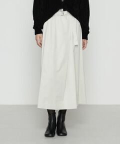 COMME CA PLATINUM / コムサ・プラチナ ロング・マキシ丈スカート | ポリスエード ラップ風スカート