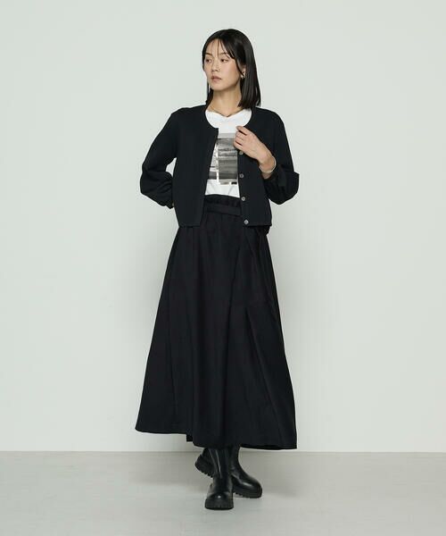 COMME CA PLATINUM / コムサ・プラチナ ロング・マキシ丈スカート | ポリスエード ラップ風スカート | 詳細1