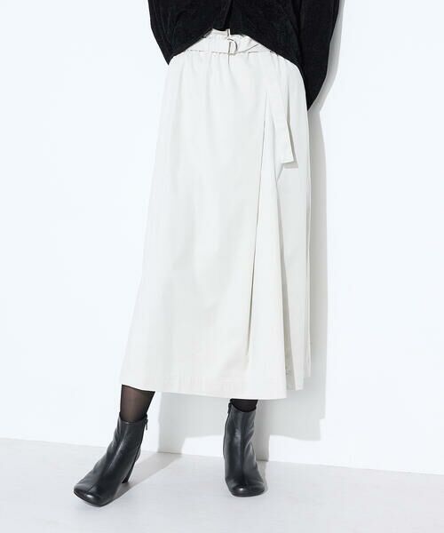 COMME CA PLATINUM / コムサ・プラチナ ロング・マキシ丈スカート | ポリスエード ラップ風スカート | 詳細15