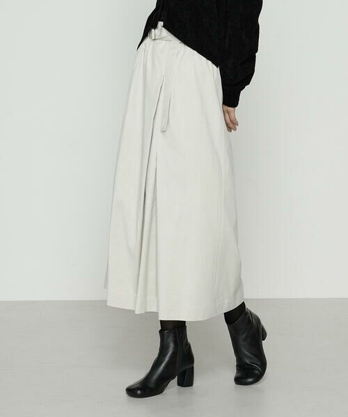COMME CA PLATINUM / コムサ・プラチナ ロング・マキシ丈スカート | ポリスエード ラップ風スカート | 詳細11