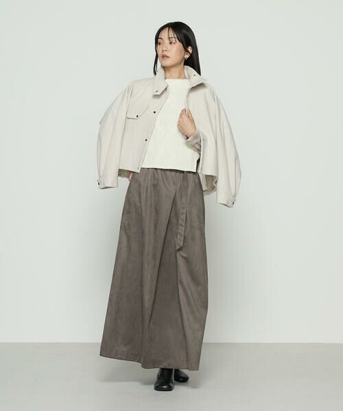 COMME CA PLATINUM / コムサ・プラチナ ロング・マキシ丈スカート | ポリスエード ラップ風スカート | 詳細18