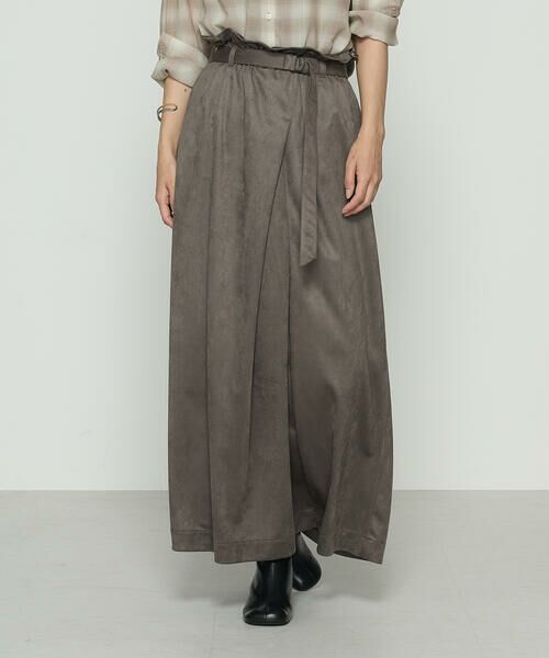 COMME CA PLATINUM / コムサ・プラチナ ロング・マキシ丈スカート | ポリスエード ラップ風スカート | 詳細20