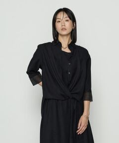 COMME CA PLATINUM / コムサ・プラチナ シャツ・ブラウス | ポリスエード タンクトップ付きブラウス