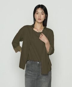 COMME CA PLATINUM / コムサ・プラチナ シャツ・ブラウス | ポリスエード タンクトップ付きブラウス