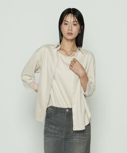 COMME CA PLATINUM / コムサ・プラチナ シャツ・ブラウス | ポリスエード タンクトップ付きブラウス | 詳細19
