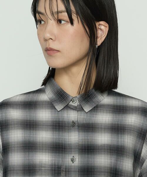 COMME CA PLATINUM / コムサ・プラチナ シャツ・ブラウス | シアーボイルチェック ドロストシアーシャツ | 詳細7