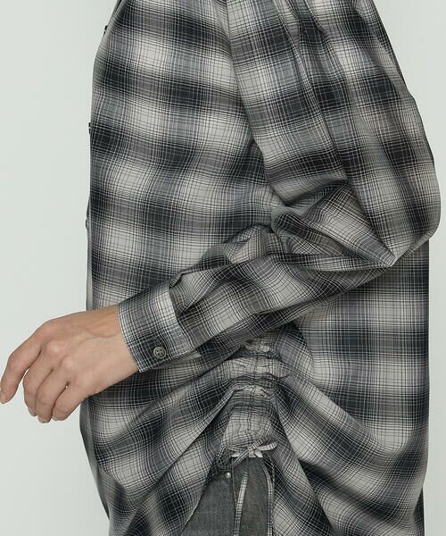 COMME CA PLATINUM / コムサ・プラチナ シャツ・ブラウス | シアーボイルチェック ドロストシアーシャツ | 詳細8
