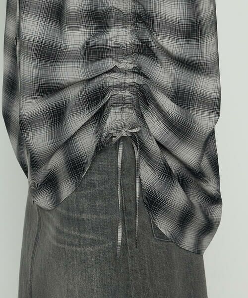 COMME CA PLATINUM / コムサ・プラチナ シャツ・ブラウス | シアーボイルチェック ドロストシアーシャツ | 詳細9