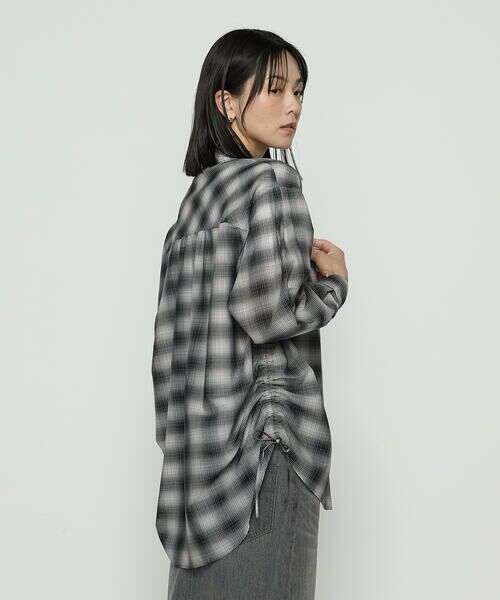 COMME CA PLATINUM / コムサ・プラチナ シャツ・ブラウス | シアーボイルチェック ドロストシアーシャツ | 詳細3