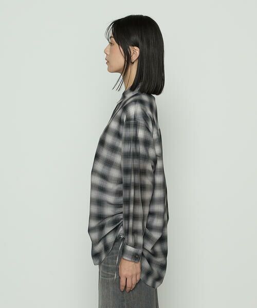 COMME CA PLATINUM / コムサ・プラチナ シャツ・ブラウス | シアーボイルチェック ドロストシアーシャツ | 詳細5